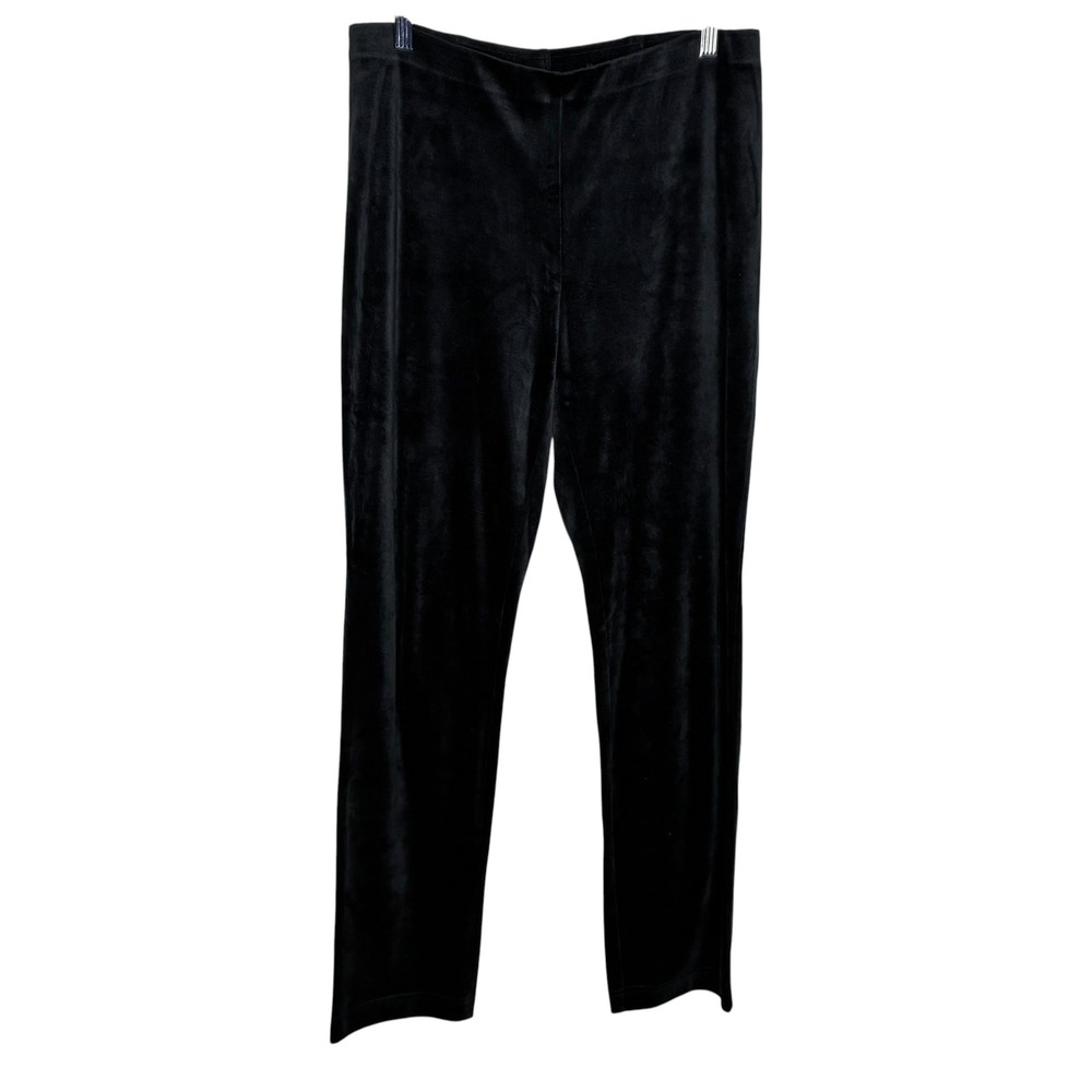 j Jill Pure Jill Women Small Black Velour Straight Leg Pants Minimalist Academia